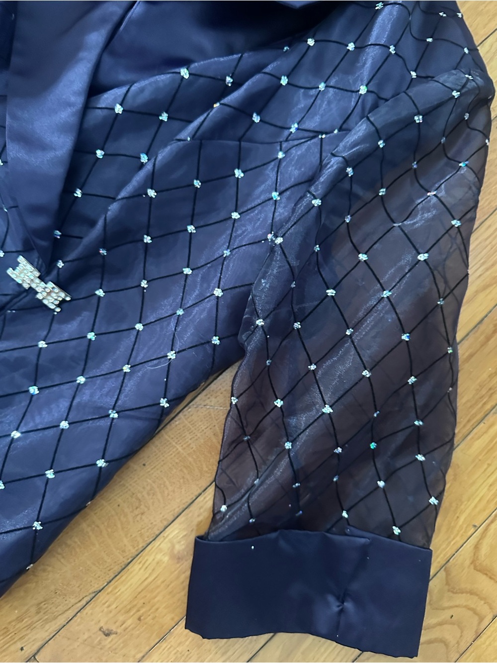 RM Richard’s 16W Beaded Grid Overlay Jacket - Black and Purple bundle - Picture 4 of 8